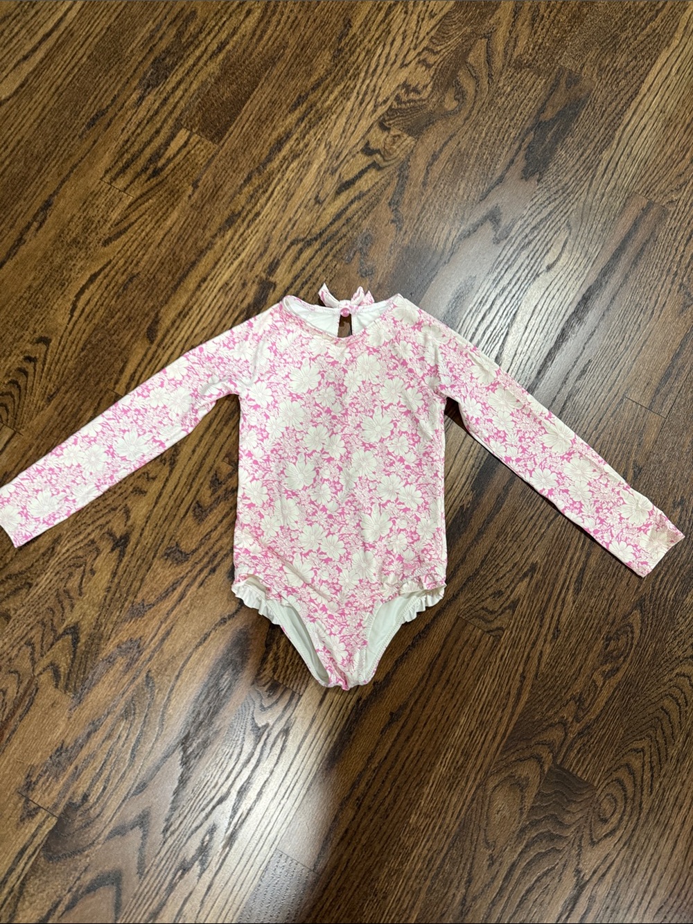 Vineyard Vines Pink Floral Long-Sleeve One-Piece